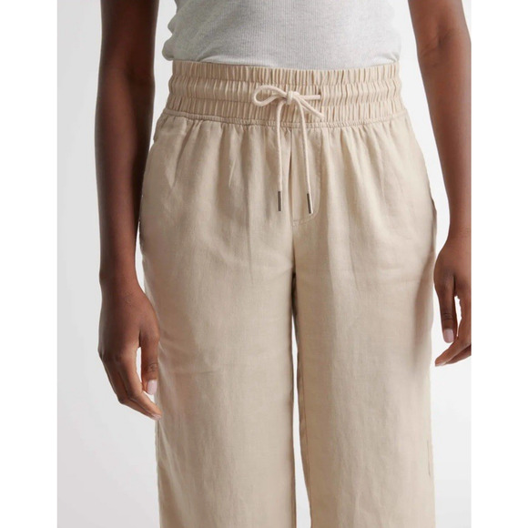 NWT Quince 100% European Linen‎ Wide Leg Pants Size Large Driftwood Cream Beach - Picture 4 of 16